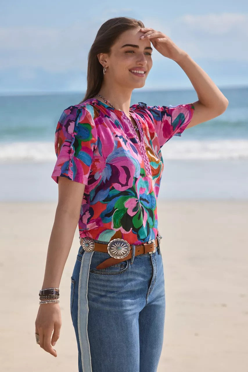 Johnny Was Women RUFFLE SEAM TOP