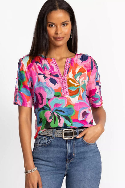 Johnny Was Women RUFFLE SEAM TOP