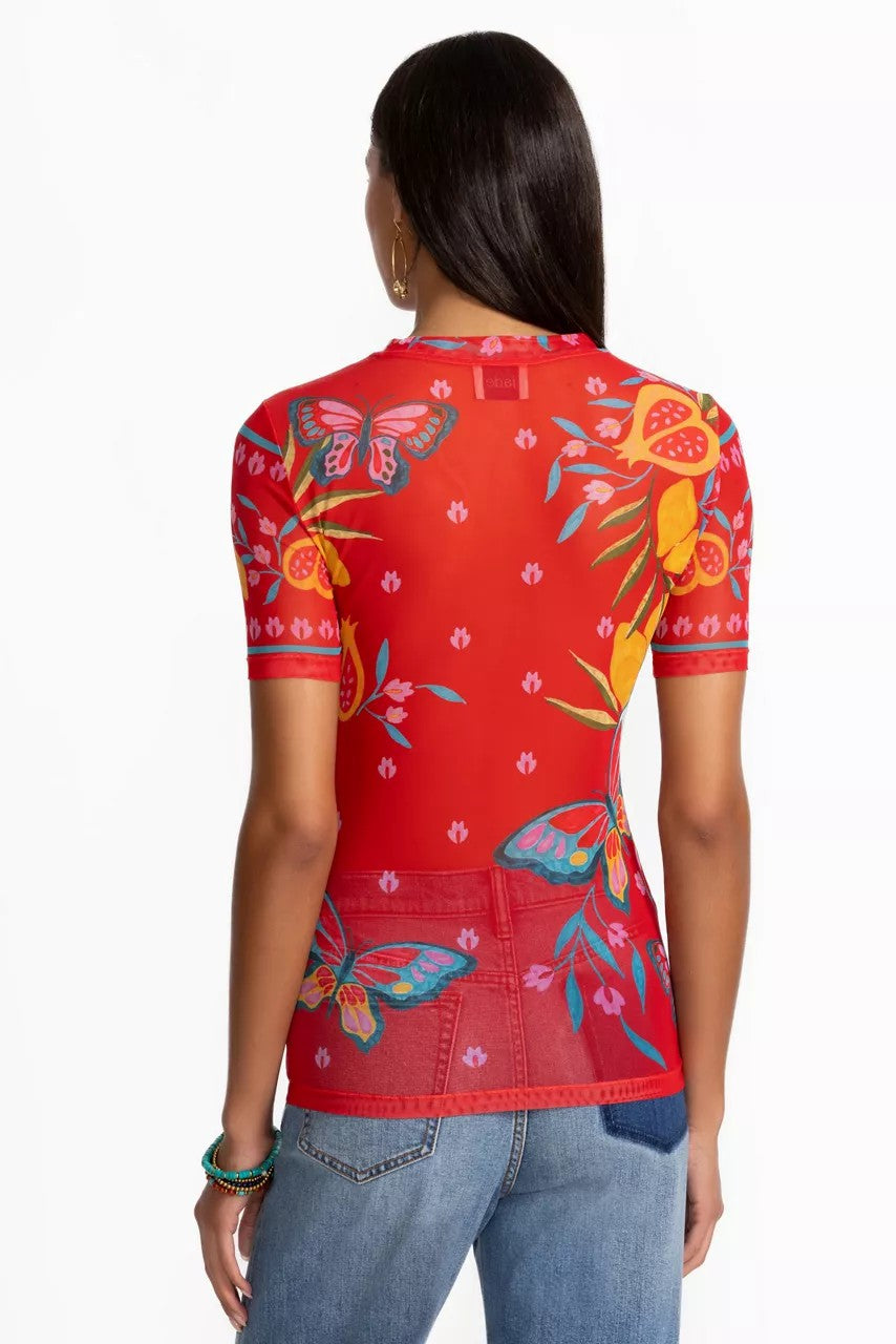 Johnny Was Women ELEANOR SHORT SLEEVE MESH TEE