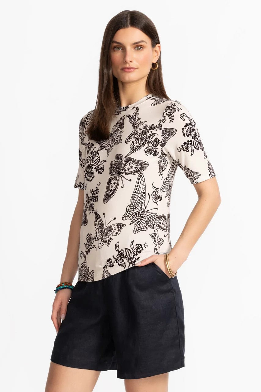 Johnny Was Women THE JANIE FAVORITE FITTED ELBOW SLEEVE TEE