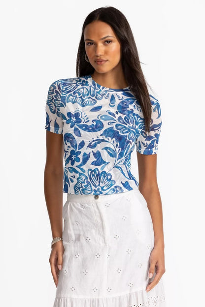 Johnny Was Women ELEANOR SHORT SLEEVE MESH TEE
