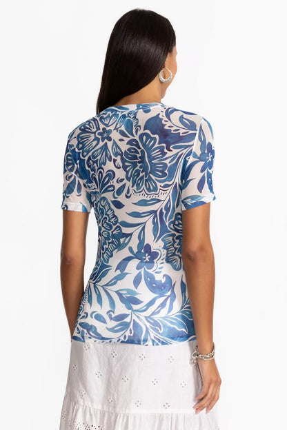 Johnny Was Women ELEANOR SHORT SLEEVE MESH TEE