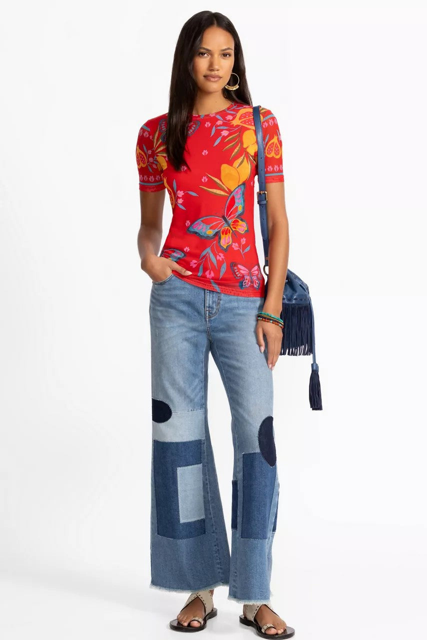 Johnny Was Women ELEANOR SHORT SLEEVE MESH TEE
