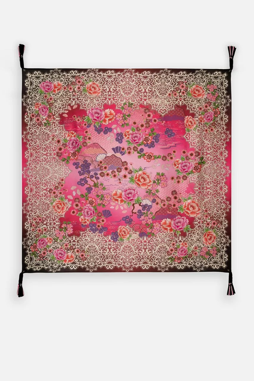 Johnny Was Women PINK LACE SCARF