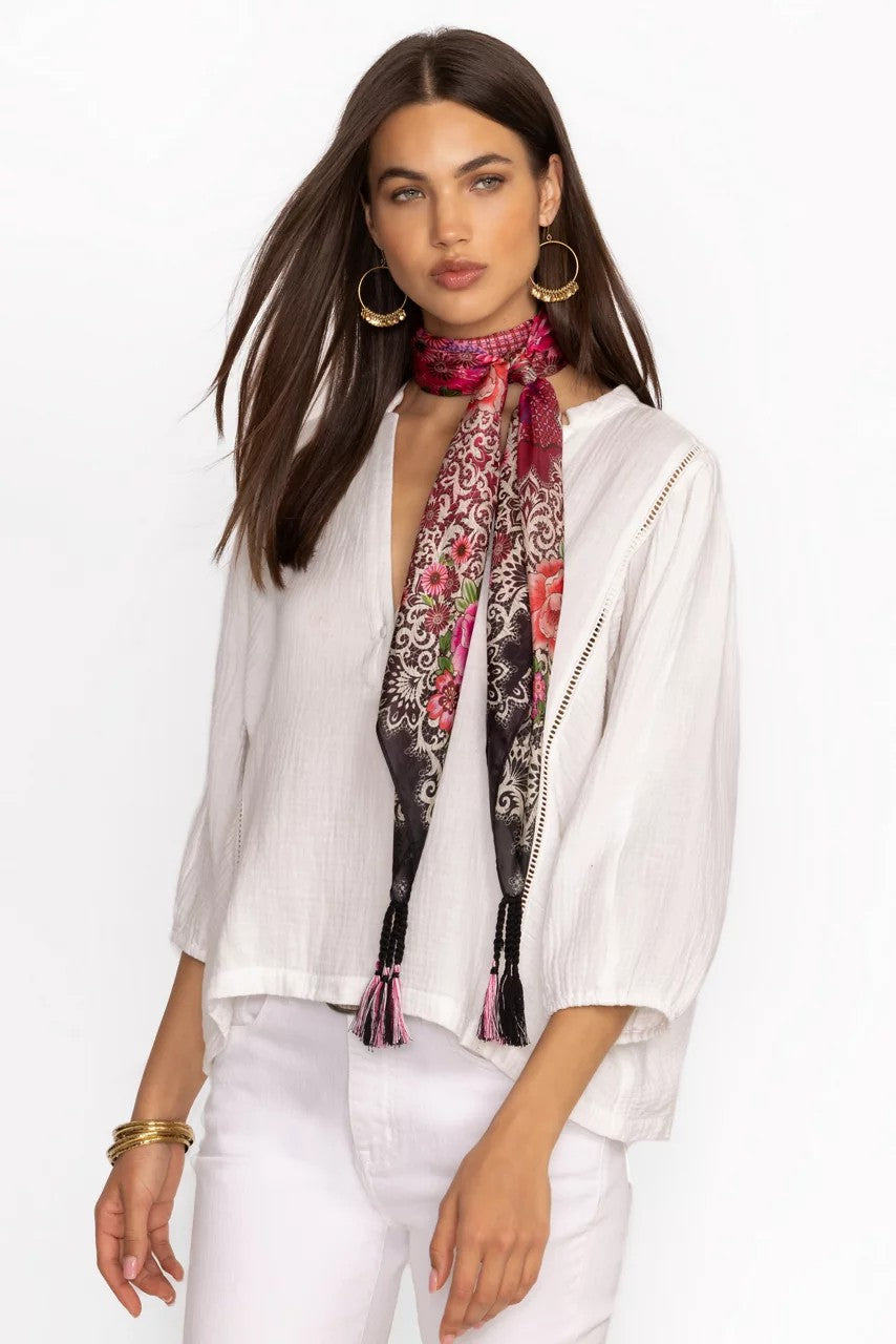 Johnny Was Women PINK LACE SCARF