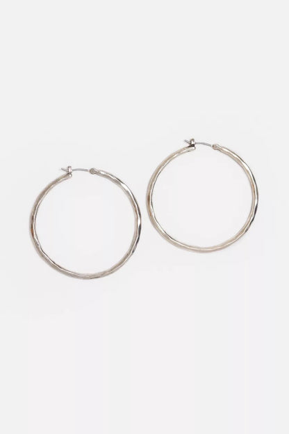 Johnny Was Women HAMMERED METAL HOOP EARRING