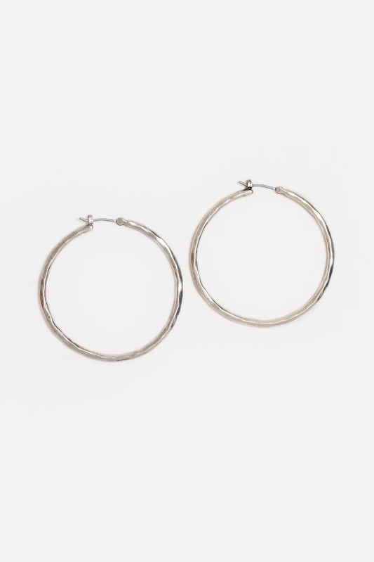 Johnny Was Women HAMMERED METAL HOOP EARRING