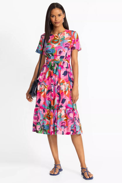 Johnny Was Women SMOCKED TIER DRESS
