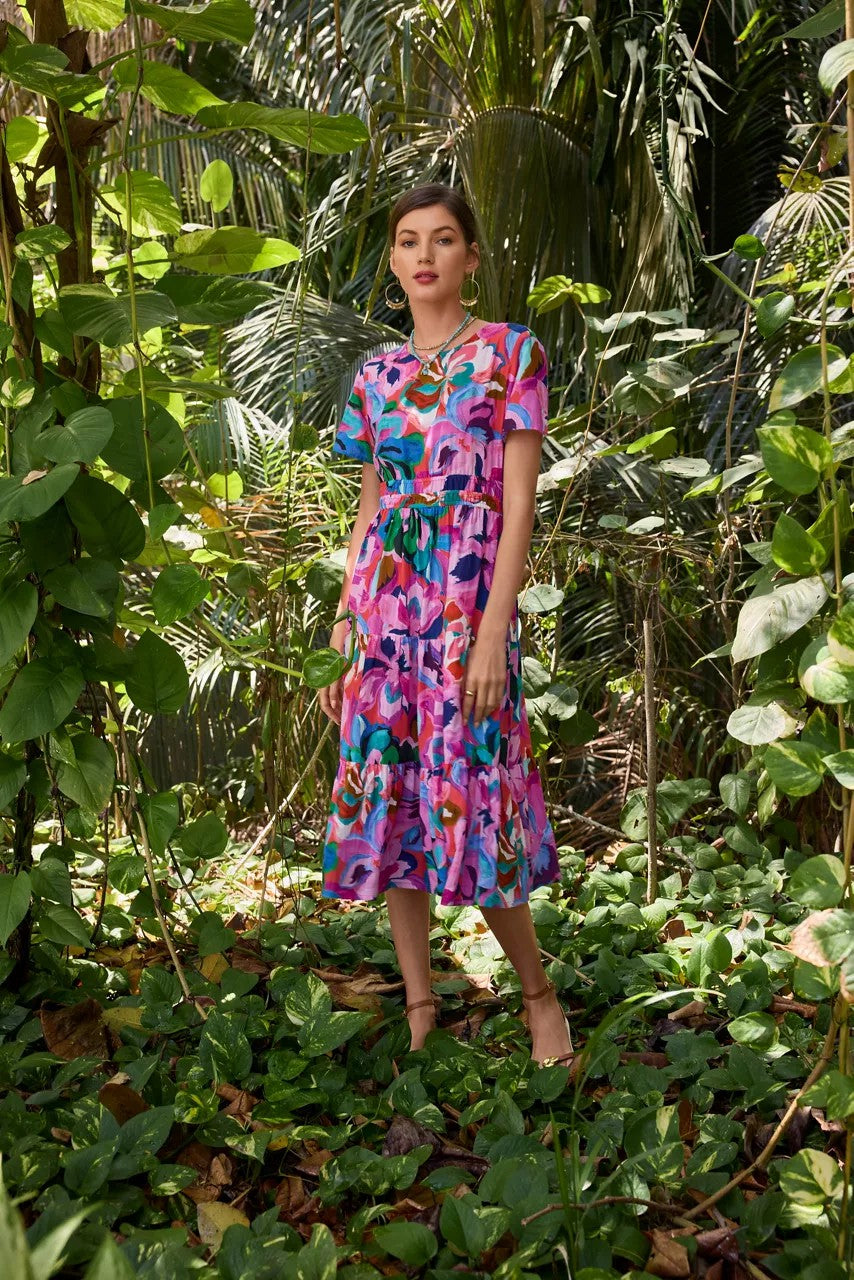 Johnny Was Women SMOCKED TIER DRESS