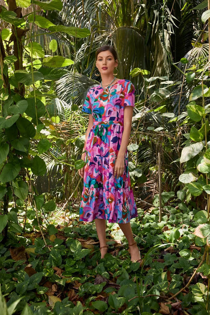 Johnny Was Women SMOCKED TIER DRESS