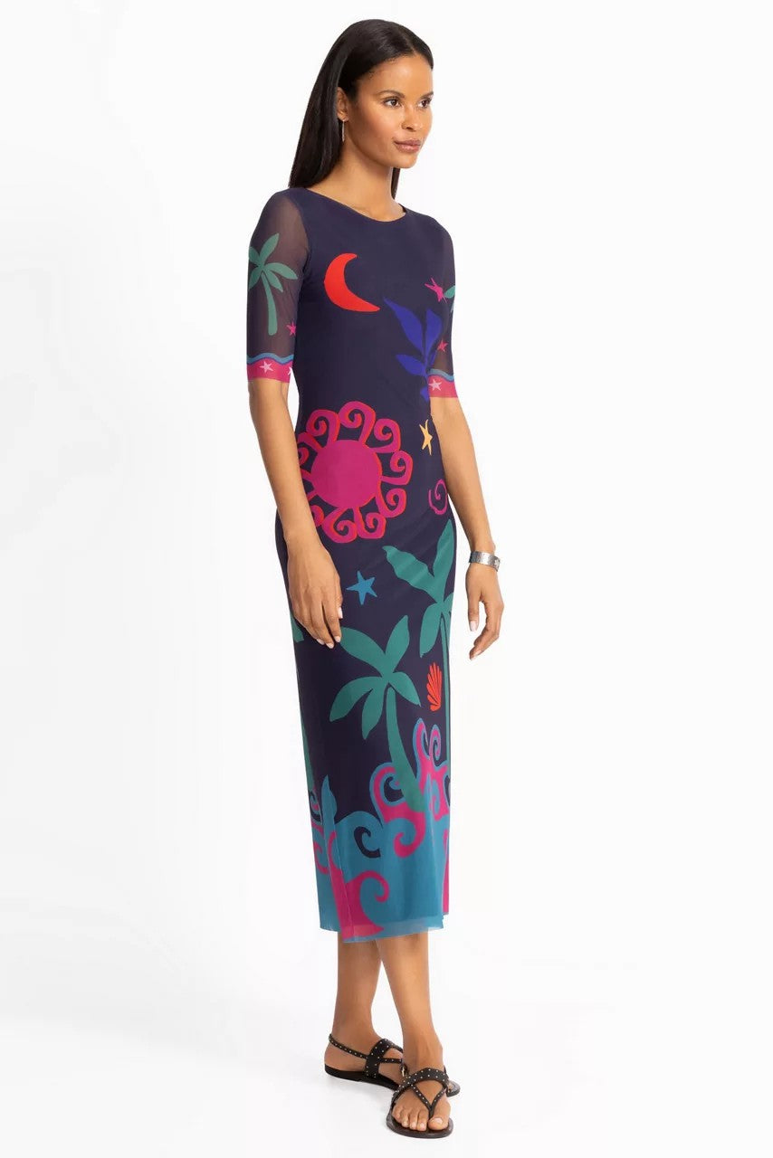 Johnny Was Women ASTRID MESH MIDI DRESS
