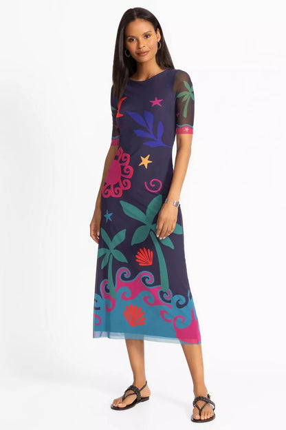 Johnny Was Women ASTRID MESH MIDI DRESS