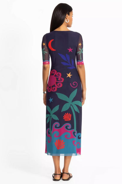 Johnny Was Women ASTRID MESH MIDI DRESS