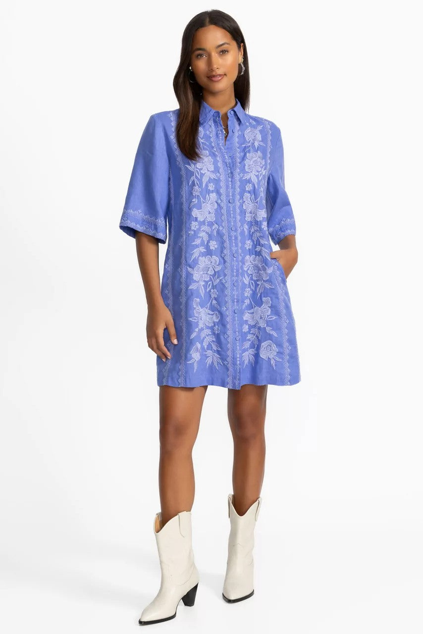 Johnny Was Women KIMONO SLEEVE LINEN SHIRT DRESS
