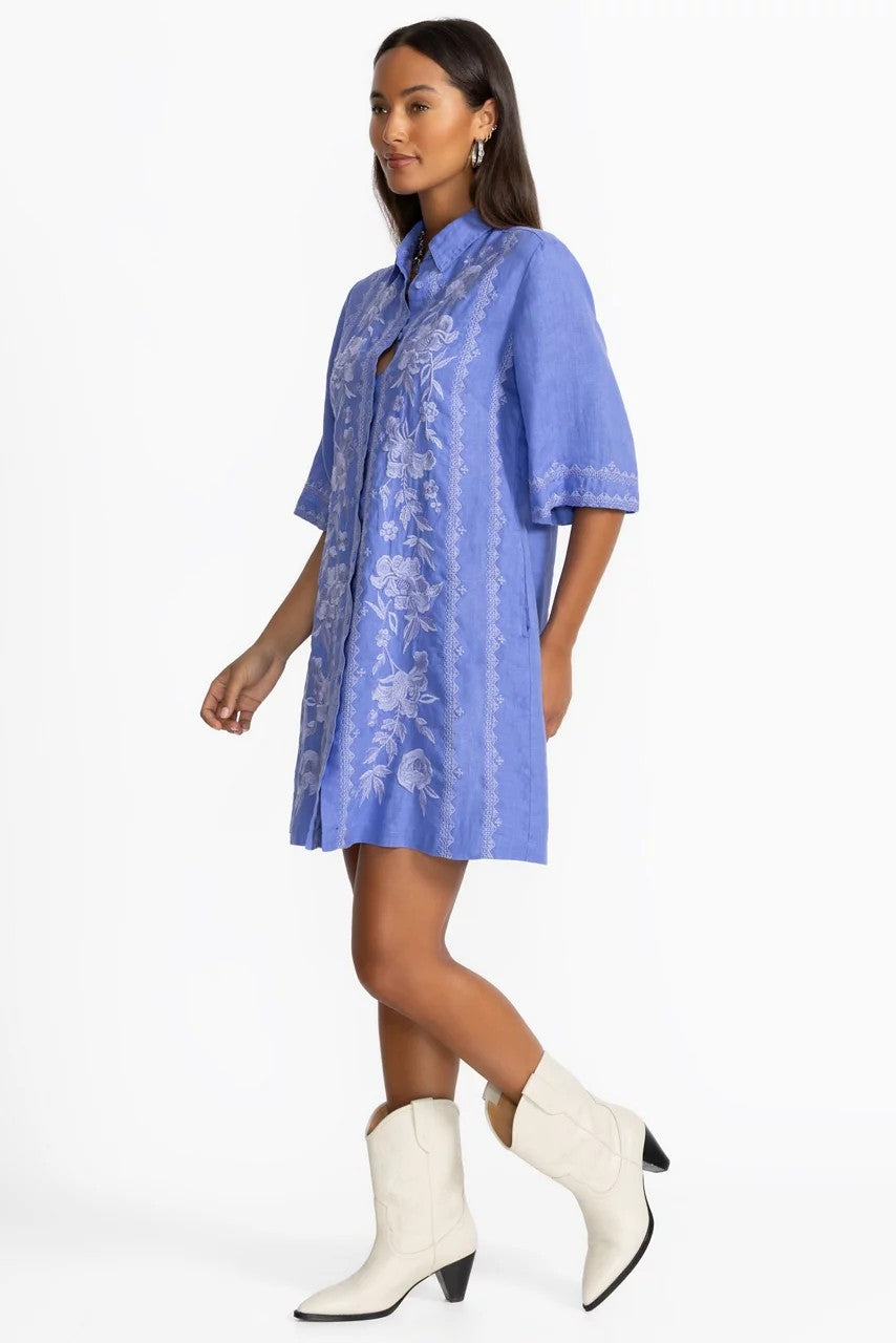 Johnny Was Women KIMONO SLEEVE LINEN SHIRT DRESS