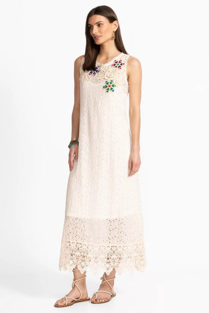 Johnny Was Women NYDIA APPLIQUE DRESS