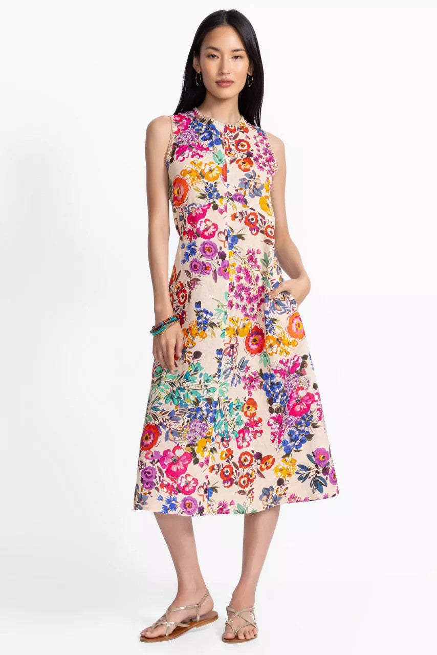 Johnny Was Women LINEN CHEVRON TANK DRESS