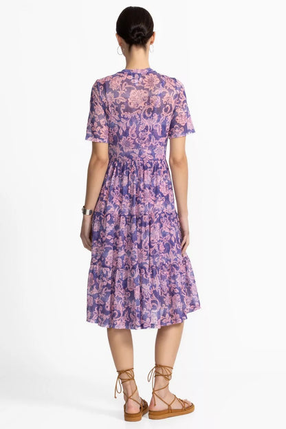 Johnny Was Women FLORENTINA MESH TIERED DRESS