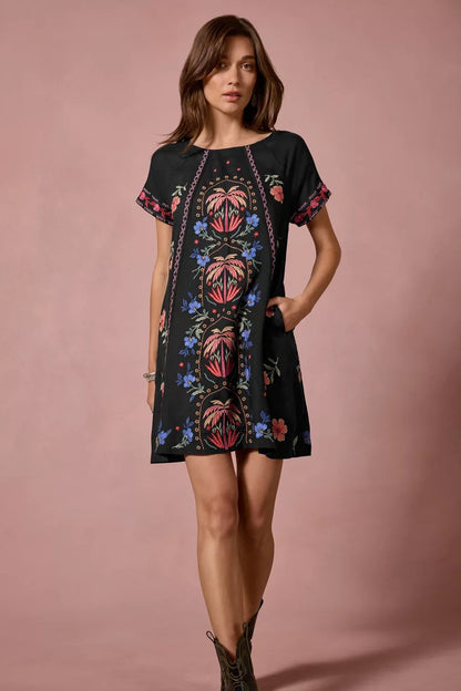 Johnny Was Women RAGLAN SEAMED DRESS