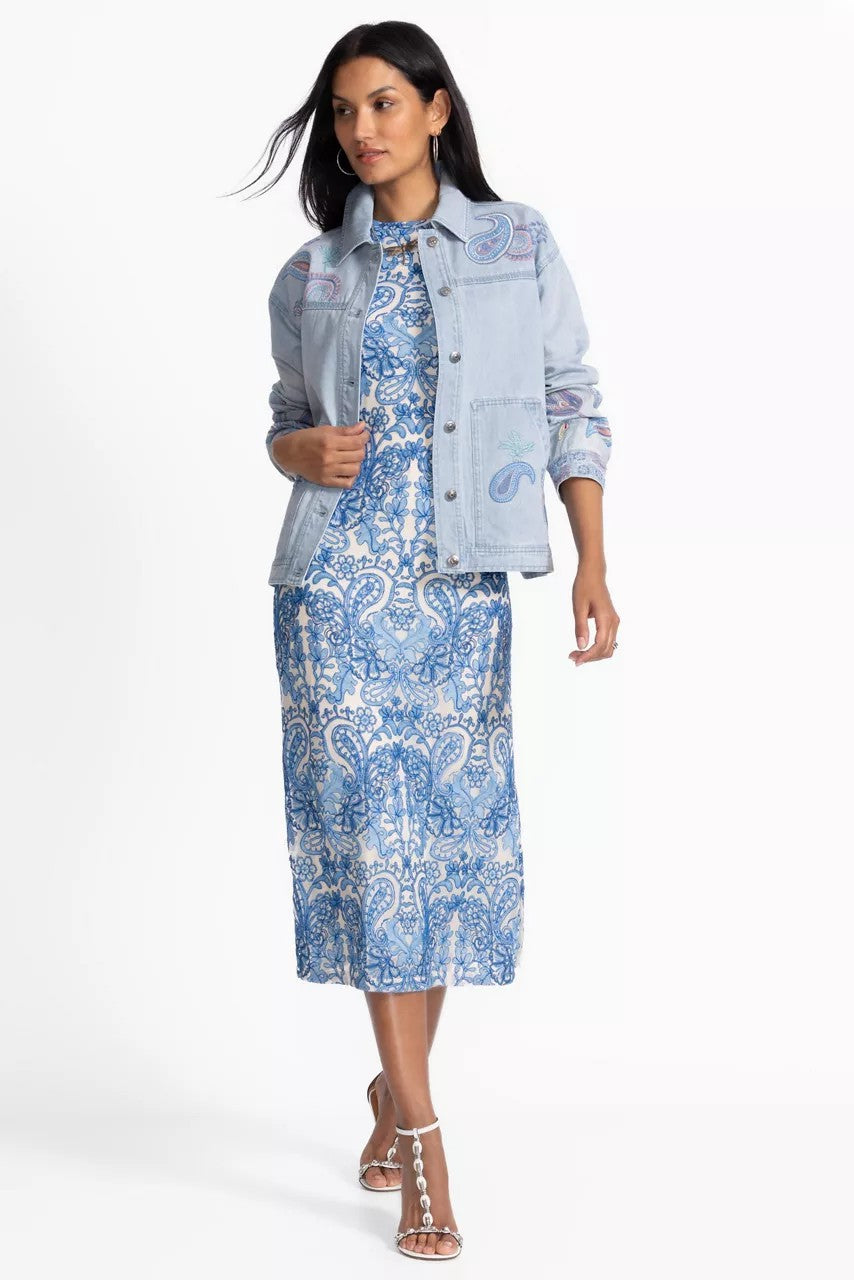 Johnny Was Women WYNIFRED MESH MIDI DRESS