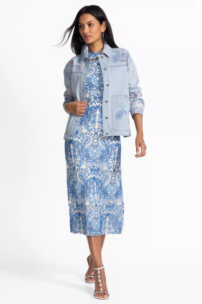 Johnny Was Women WYNIFRED MESH MIDI DRESS
