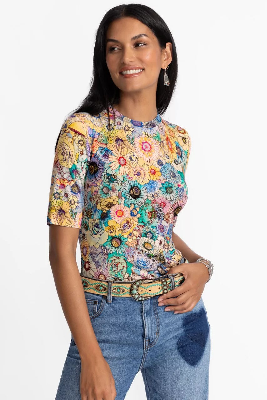 Johnny Was Women THE JANIE FAVORITE FITTED ELBOW SLEEVE TEE