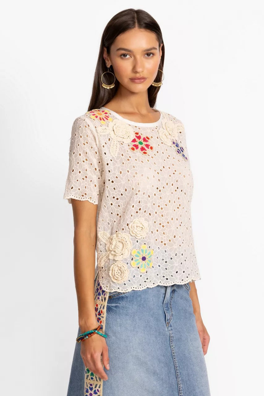 Johnny Was Women NYDIA APPLIQUE TOP