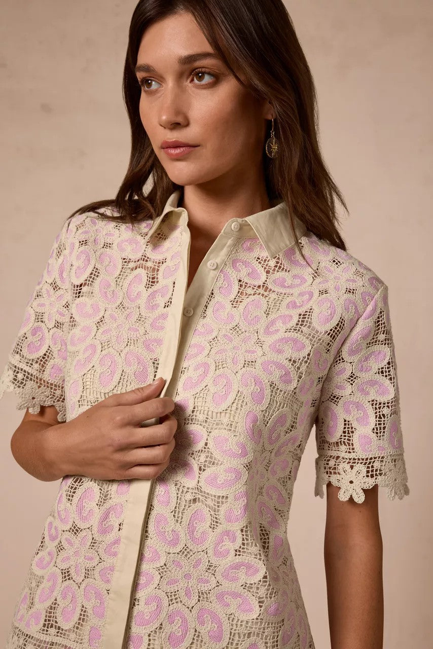 Johnny Was Women BILLIE LACE BUTTON DOWN SHIRT