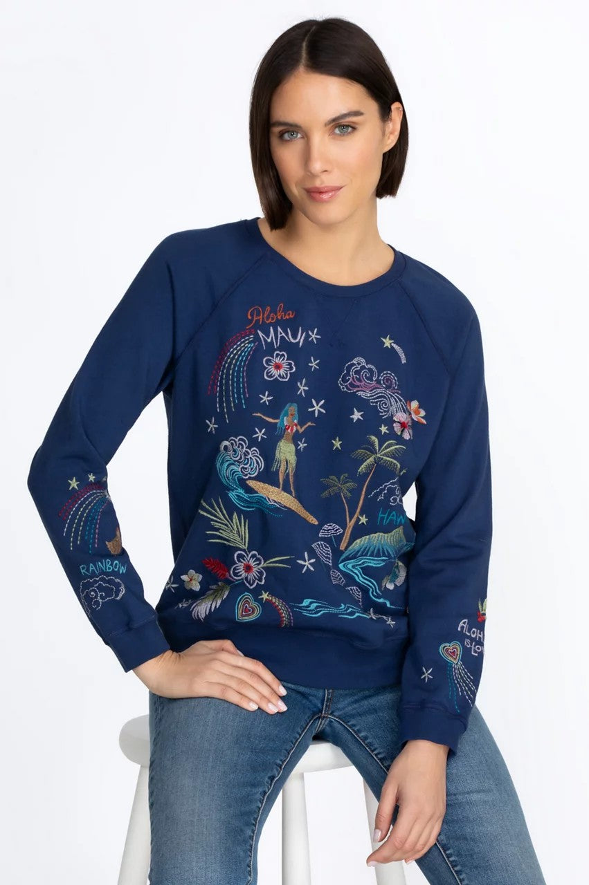 Johnny Was Women Hawaii Raglan Sweatshirt
