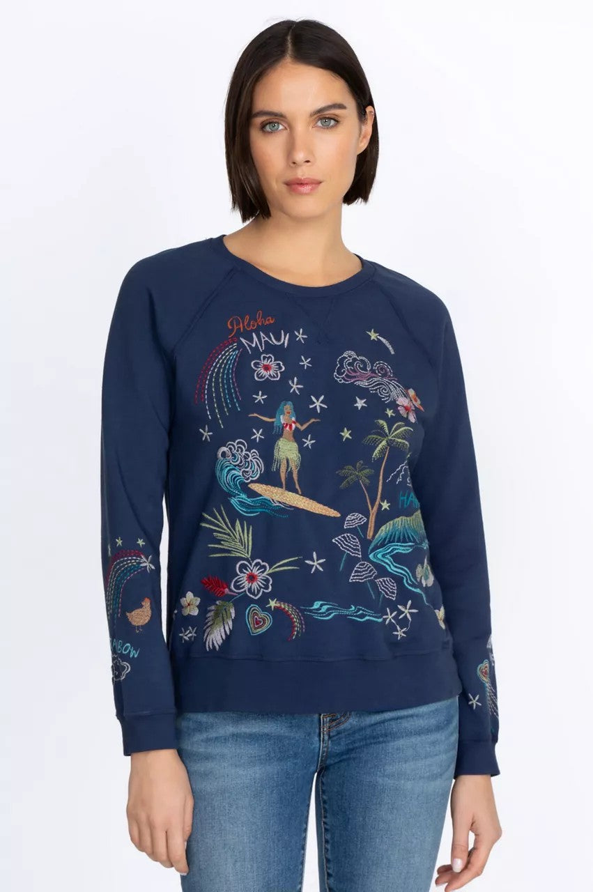 Johnny Was Women Hawaii Raglan Sweatshirt