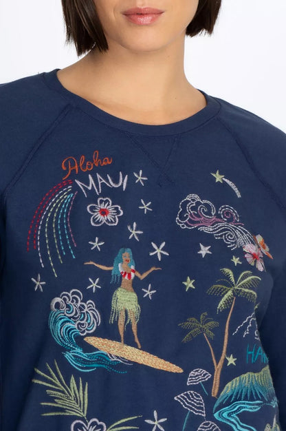 Johnny Was Women Hawaii Raglan Sweatshirt