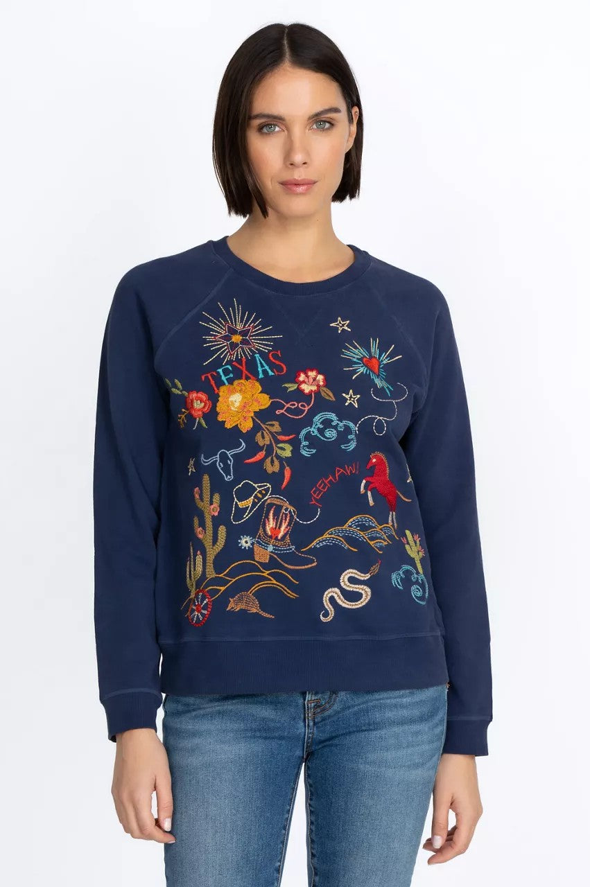 Johnny Was Women Texas Raglan Sweatshirt