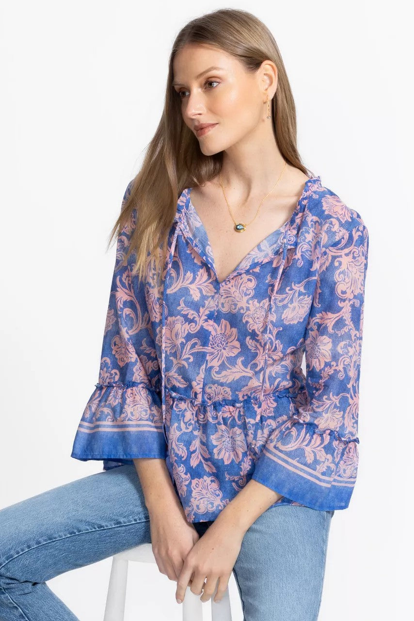 Johnny Was Women FLORENTINA RUFFLE LAKE BLOUSE
