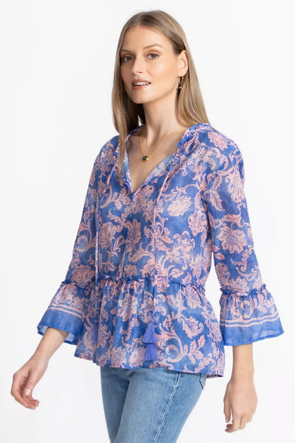 Johnny Was Women FLORENTINA RUFFLE LAKE BLOUSE