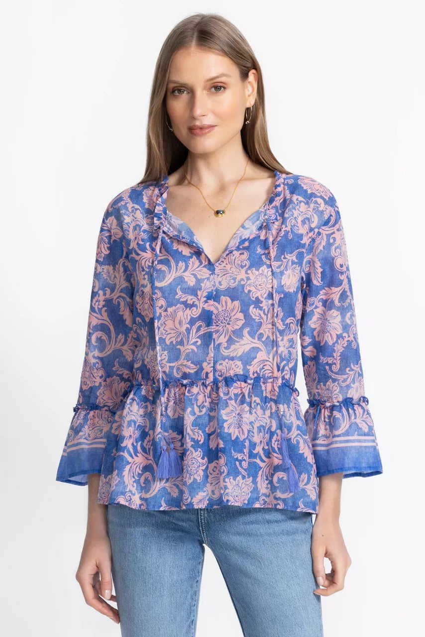 Johnny Was Women FLORENTINA RUFFLE LAKE BLOUSE