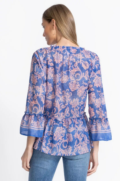 Johnny Was Women FLORENTINA RUFFLE LAKE BLOUSE