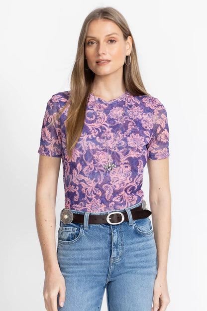 Johnny Was Women ELEANOR SHORT SLEEVE MESH TEE