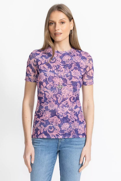 Johnny Was Women ELEANOR SHORT SLEEVE MESH TEE