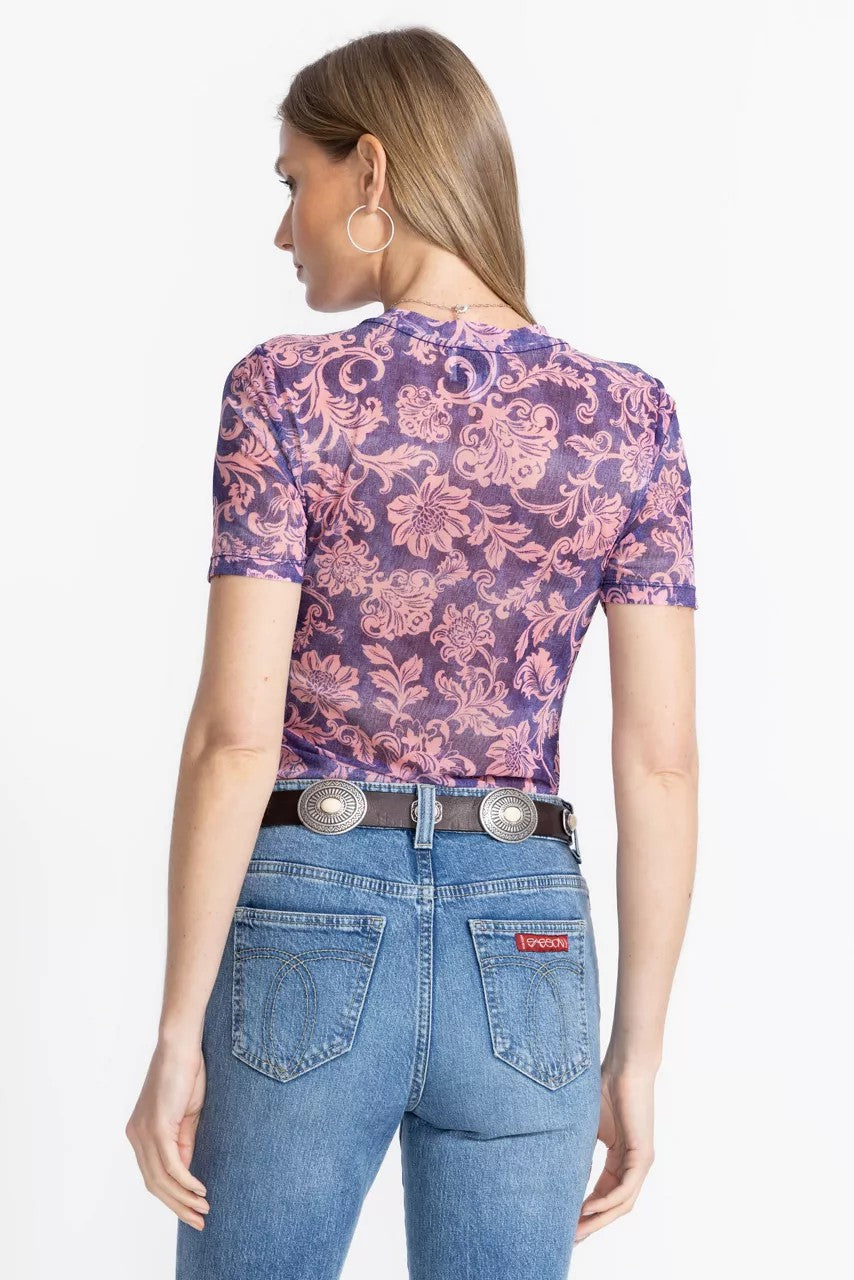 Johnny Was Women ELEANOR SHORT SLEEVE MESH TEE