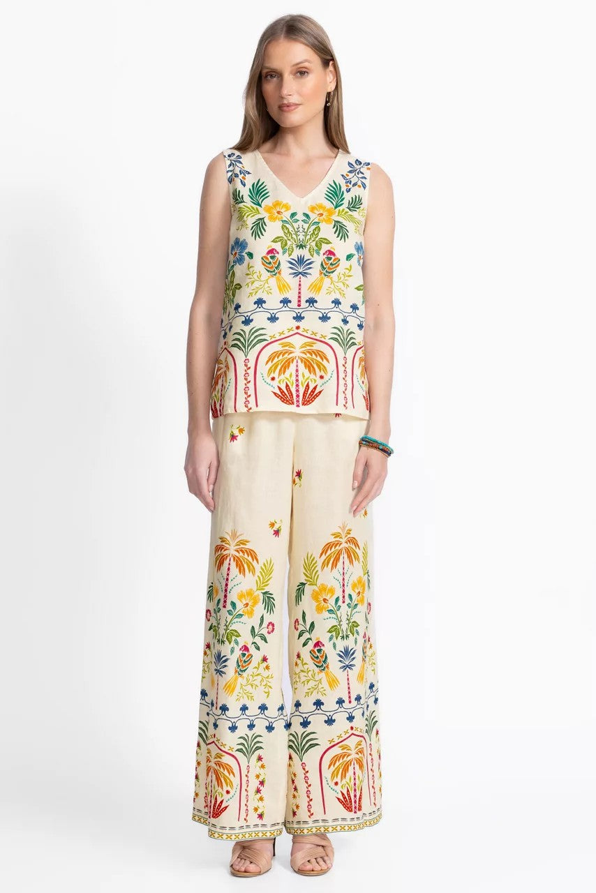 Johnny Was Women BUTTON BACK LINEN TANK
