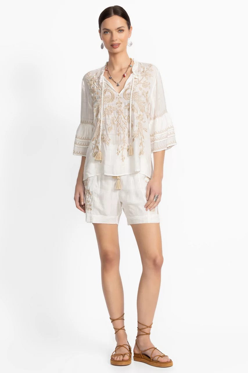 Johnny Was Women RUFFLE SLEEVE BLOUSE