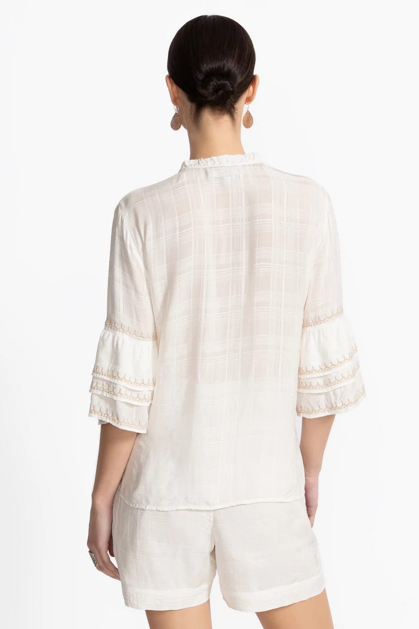 Johnny Was Women RUFFLE SLEEVE BLOUSE