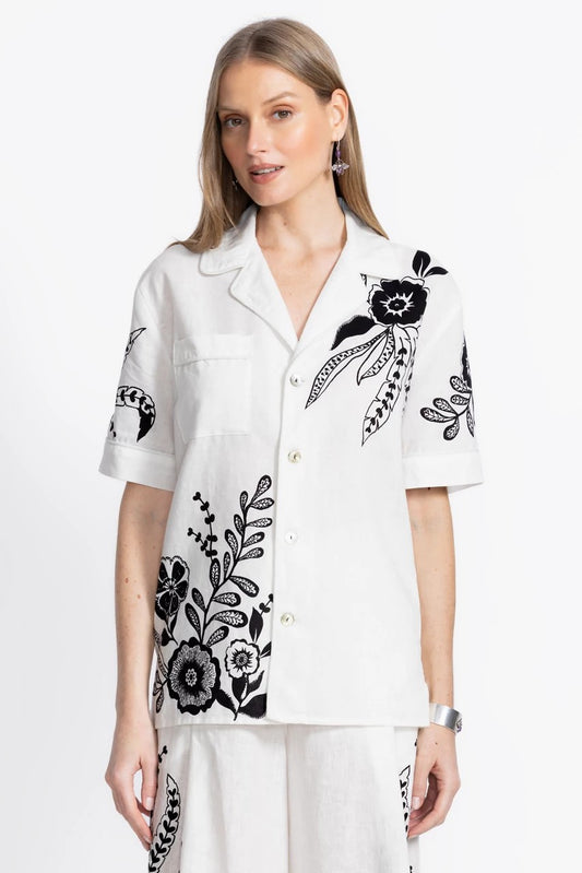 Johnny Was Women LINEN CAMP SHIRT