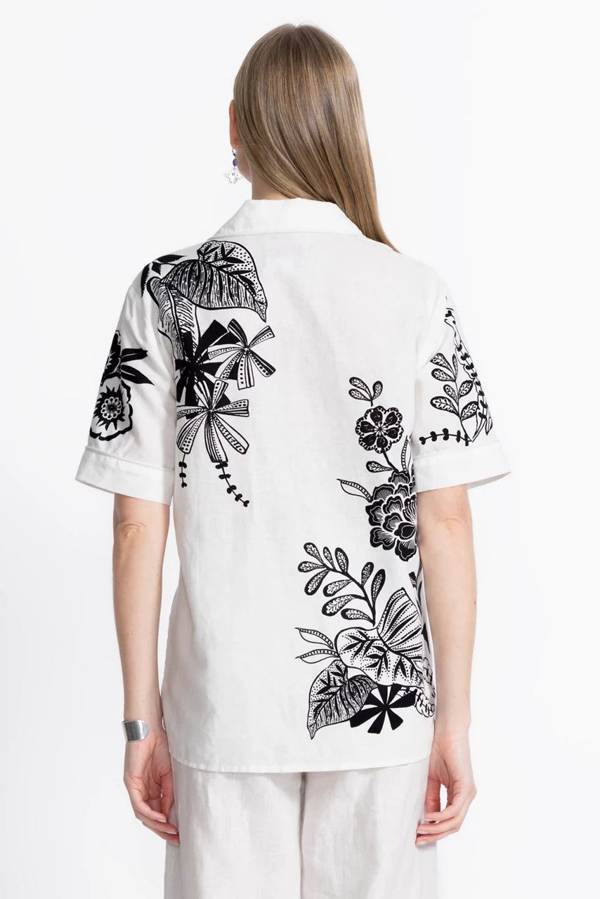 Johnny Was Women LINEN CAMP SHIRT