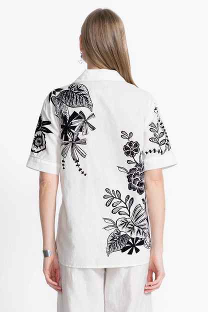 Johnny Was Women LINEN CAMP SHIRT