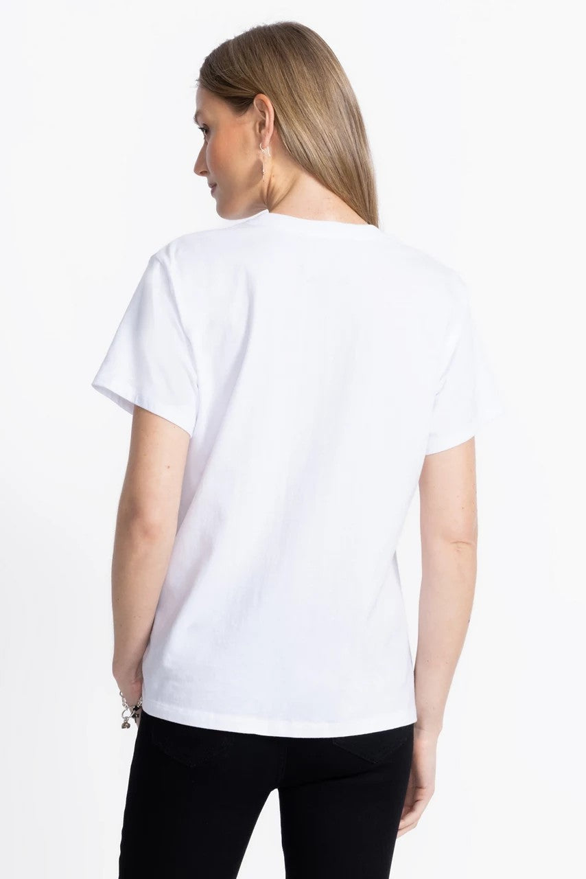 Johnny Was Women FLOCKED CREW NECK TEE