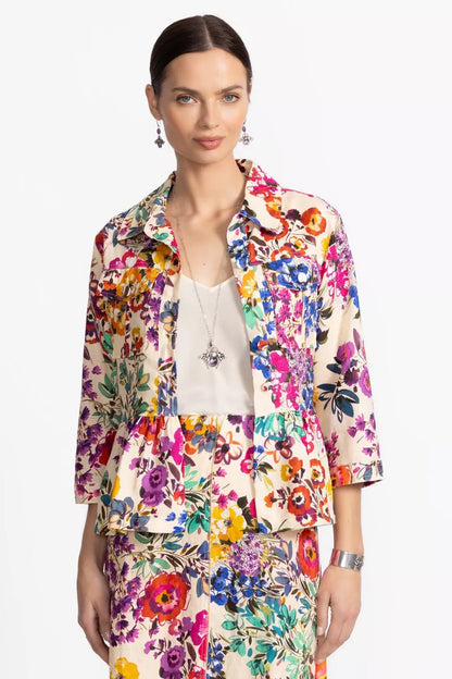 Johnny Was Women PEPLUM LINEN JACKET