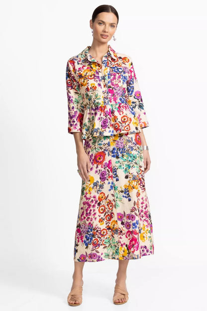 Johnny Was Women PEPLUM LINEN JACKET