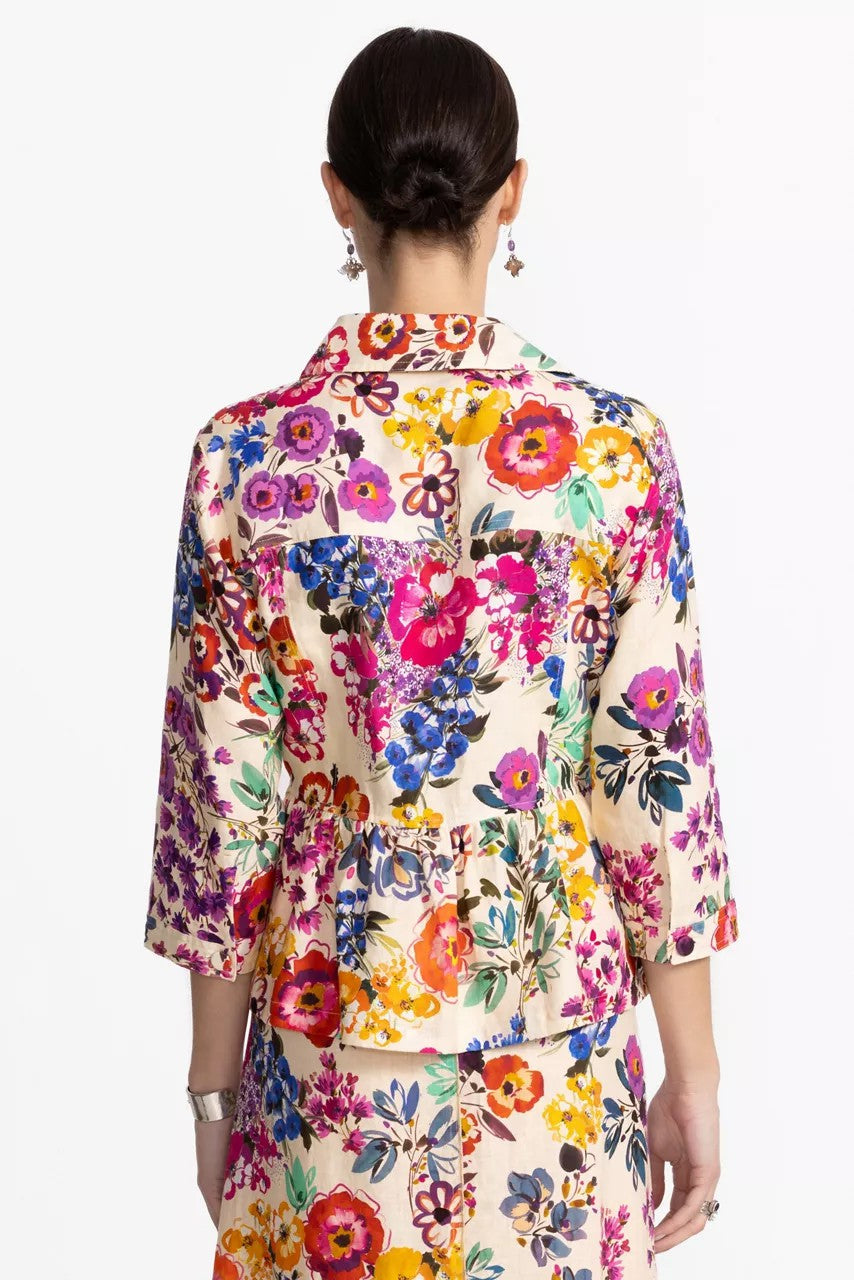 Johnny Was Women PEPLUM LINEN JACKET