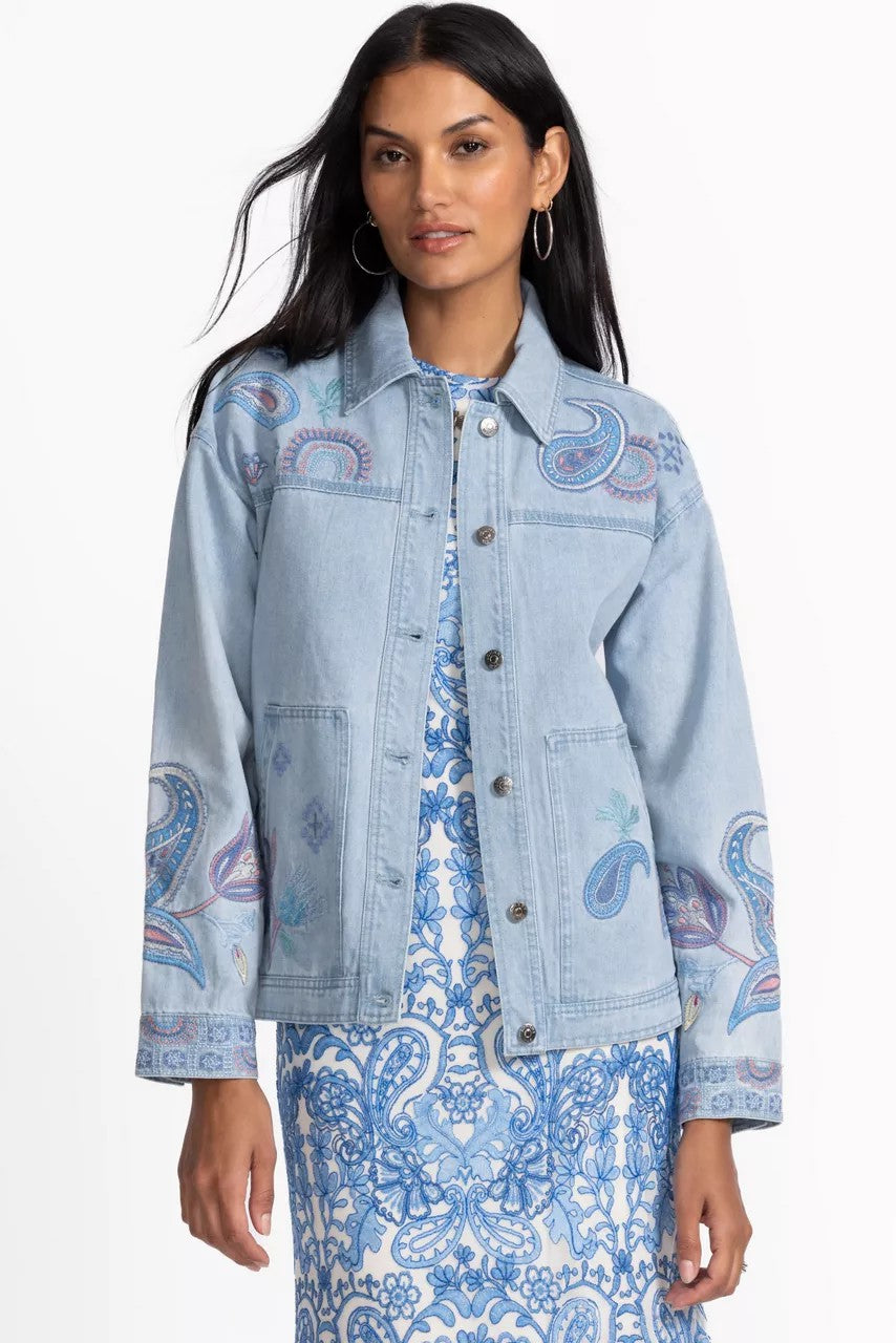 Johnny Was Women TRAPUNTO DENIM CHORE JACKET